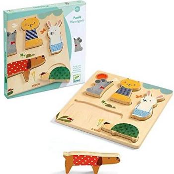 Puzzle de Madera Encajable Woodypets - 5 Piezas para Niños a Partir de 12 Meses