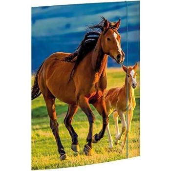 Carpeta de dibujos A3 Caballos Libres con gomas y 3 solapas de cartón 350 g/m²