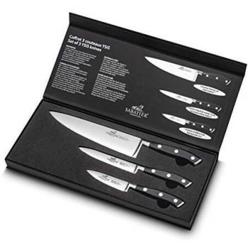 Personalized Sabatier Ysis 3-Piece Engraved Kitchen Knife Set - Paring, Utility & Chef's Knives