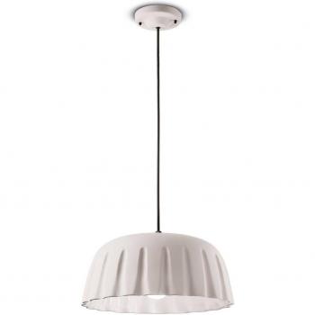 Lámpara Colgante Madame Gres de Cerámica, Altura 18 cm, Color Blanco