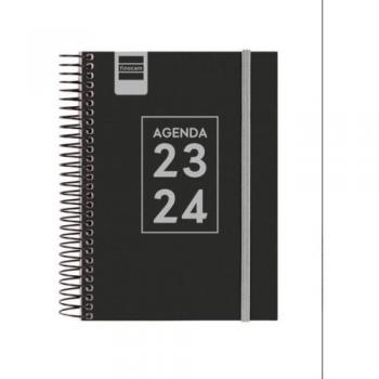 Agenda Finocam 2023/2024 Secundaria Tamaño 8º 120x164mm, Un Día por Página, Color Negro, Multilingüe