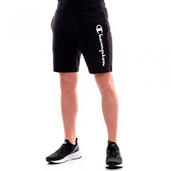 Pantalón Corto Deportivo Champion Logo Auténtico para Hombre, Negro, XL