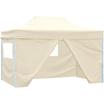 Carpa Plegable Profesional 3x4m con 4 Paredes de Acero en Color Antracita, Azul y Steel White