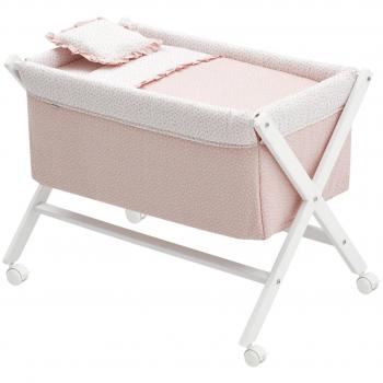 Minicuna Tijera Madera Liberty Rosa/Bco 55X87X74 Cm