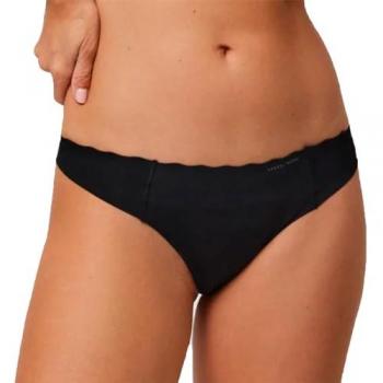 Tanga láser negra Ysabel Mora con cinturilla ondulada