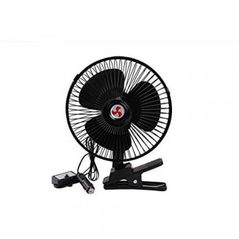 FuriAuto Vehículo oscilante ventilador automóvil del coche de refrigeración Aire con el clip del enchufe de mechero 12V