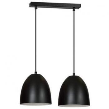 Lámpara de Suspensión Lenox EPIKASA, Acero con Recubrimiento de Polvo, Negro y Blanco, 45x80x18 cm