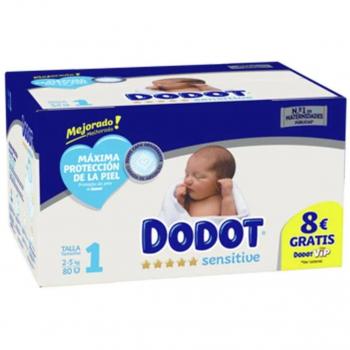 Dodot Pañales Recién Nacido Sensitive Talla 1 2x 80uds + Toallitas Aquapure 288 uds