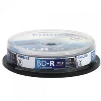 Disco Blu-ray Philips BD-R 25GB 135 min 6x - Paquete de 10 unidades