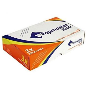 Papel de Horno Sulfurizado 50 m x 300 mm para Wrapmaster 3000 - Pack de 3 Rollos