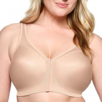 Front Closure Wireless Bra Size 115, Cup D, Beige (Ivory)