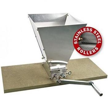 Brewferm Molinillo de malta con ruedas ajustables de acero inoxidable.