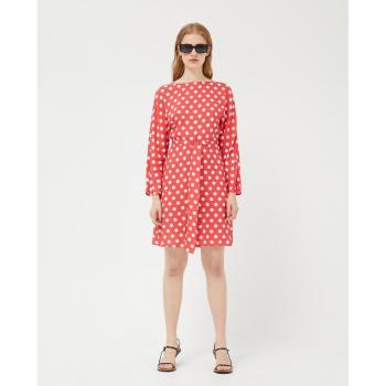 Vestido corto con estampado de lunares en tonos rojos y blancos de Compañía Fantástica