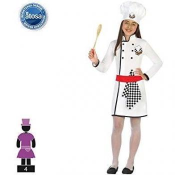 Atosa disfraz cocinera niña infantil blanca 3 a 4 años