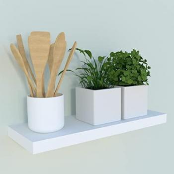 Balda Pared Ajustable Henor Blanca Madera FSC® 40x15x2.5 cm, Carga 30 kg