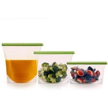 Lékué - Kit de 3 Bolsas Reutilizables de Silicona Reduce & Reuse