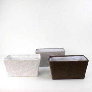 Lucht Jarrón de Papel Papel Cesta Decorativo Cesta Juego de 3 Gris Blanco, marrón, 21 x 11 x 11 cm