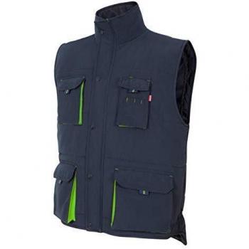 Velilla 205902 61/5 XL - Chaleco acolchado bicolor multibolsillos Azul Navy Talla XL
