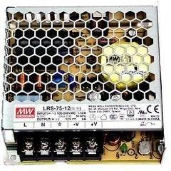 MEAN WELL MW LRS-75-12 Fuente de alimentación conmutada, 12V dc, 6A, 75W, 1 salida, Montaje en panel
