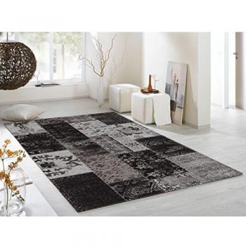 dalliance Allover Vintage Patchwork Velour alfombra en gris, tamaño: 40 x 60 cm, gris, 250x350 cm
