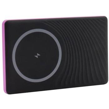 Powerbank RealPower PB-5000 MAG Rosa Ultra Slim 5000 mAh, Carga Inalámbrica Qi y Magsafe, 20 W