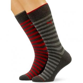 PUMA Men Classic Sock, Red/Grey Melange, 47/49, Pack Of 2