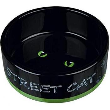 Trixie 24659 Comedero Cerámica Street Cat, 0.3 l, ø12 cm