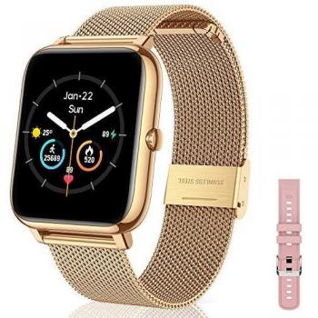CanMixs Smartwatch Reloj Inteligente Mujer y Hombre, 1.4'' Impermeable IP67 Pulsera Actividad Inteligente con Monitor de Sueño, Pulsómetro, Pantalla Táctil Completa Reloj Fitness para Android y iOS