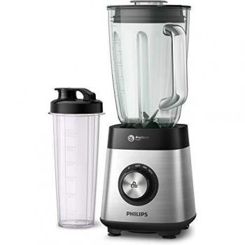 Batidora de Vaso Philips Serie 5000 HR3573/90 - 1000 W, Jarra de Vidrio 2L, Velocidad Variable, Tecnología ProBlend Crush