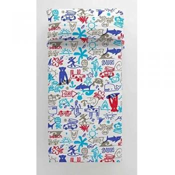 COOL KIDS Colcha Bouti Reversible Sun Beach Cama 105 cm