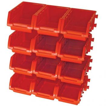 Faithfull Plastic Storage Bins with Wall Mounting Rails