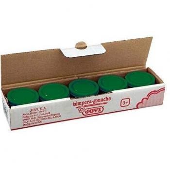 Jovi Estuche témpera, 5 Botes 35 ml, Color Verde Oscuro