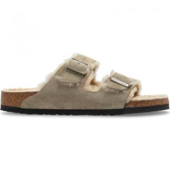 Birkenstock Arizona Shearling Flat Sandals for Women - Taupe Brown