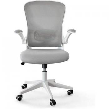 Silla de escritorio giratoria regulable con reposabrazos Carly Home Heavenly en color gris