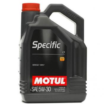 Aceite de motor MOTUL Specific 17 5W30 5L, viscosidad 5W30, capacidad de 5 litros, formulación específica para motores diésel y gasolina, tecnología sintética