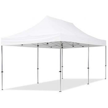 Carpa Plegable Toolport Gazebo 3x6m de Aluminio con Techo de Poliéster Repelente al Agua, Color Blanco