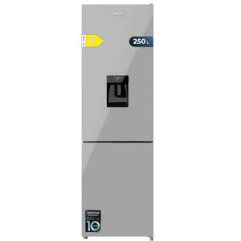 Frigorífico Combi Cecotec Bolero CoolMarket 250 WD Gris Cristal No Frost E, 348L, 2 Puertas, Motor Inverter