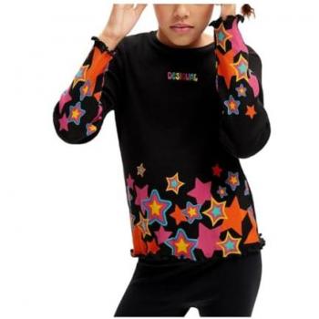 Camiseta de manga larga para niña Desigual con estrellas en los bajos