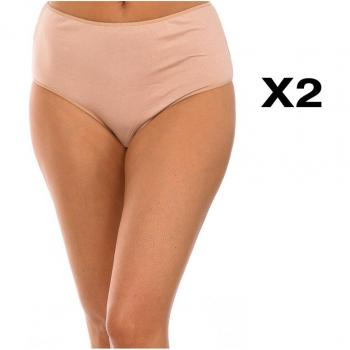 Pack de 2 Slips de Microfibra Bamboo KISSES & LOVE para Mujer