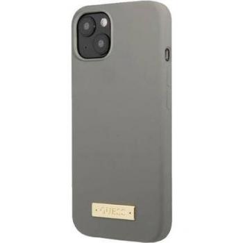 Funda Dura de Silicona con Logo MagSafe Gris para iPhone 13, GUHMP13MSPLG