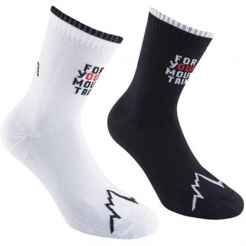 Calcetines La Sportiva For Your Mountain Socks Black White 41 - 43, color negro y blanco, talla L (41-43)