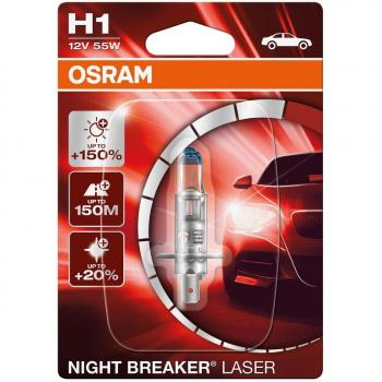 Lámpara halógena OSRAM H1 12V 55W 4050K Night Breaker Laser para faro de carretera, compatible con FORD FOCUS 2, FOCUS 3, KUGA y R