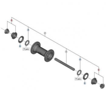Cono de rueda Shimano delantero RS330 - RS610 - FH580 y cono de buje trasero derecho Shimano RS330