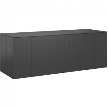 vidaXL Garden Cushion Box PE Rattan 291x100.5x104 cm Black