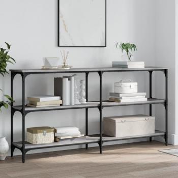 Mesa consola de madera de ingeniería 150x29x75 cm en colores Negro, Roble Sonoma y Roble ahumado, ideal como mesa de sofá o entrada para salón, mueble recibidor o mesita auxiliar