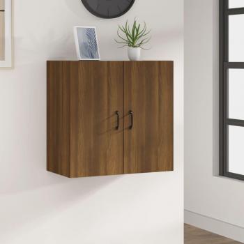 Mueble colgante armario de pared en madera multicapa marrón roble 60x31x60 cm
