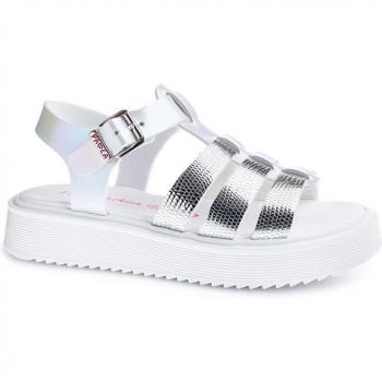 Sandalias de niña Pablosky 871900 de materiales reciclados con hebilla en color plata