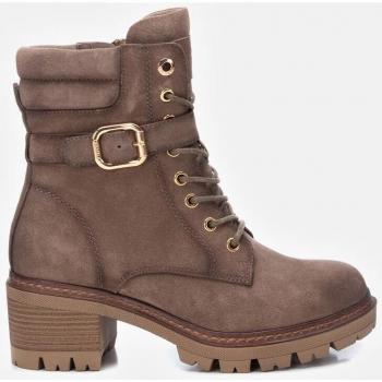 Carmela 161049 Botines para Mujer de Piel Serraje Color Taupe con Tacón de 6cm