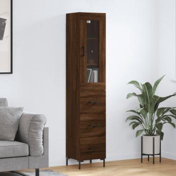 Aparador alto madera contrachapada 34,5x34x180 cm con 3 cajones
