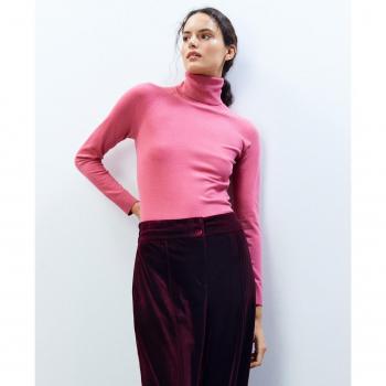 Sfera Jersey de cuello alto con diseño clásico, tejido suave y cómodo, ajuste regular, disponible en varios colores